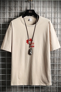 T2285P25网格挂拍短袖T恤男夏季潮流宽松简约百搭潮牌五分袖上衣图片