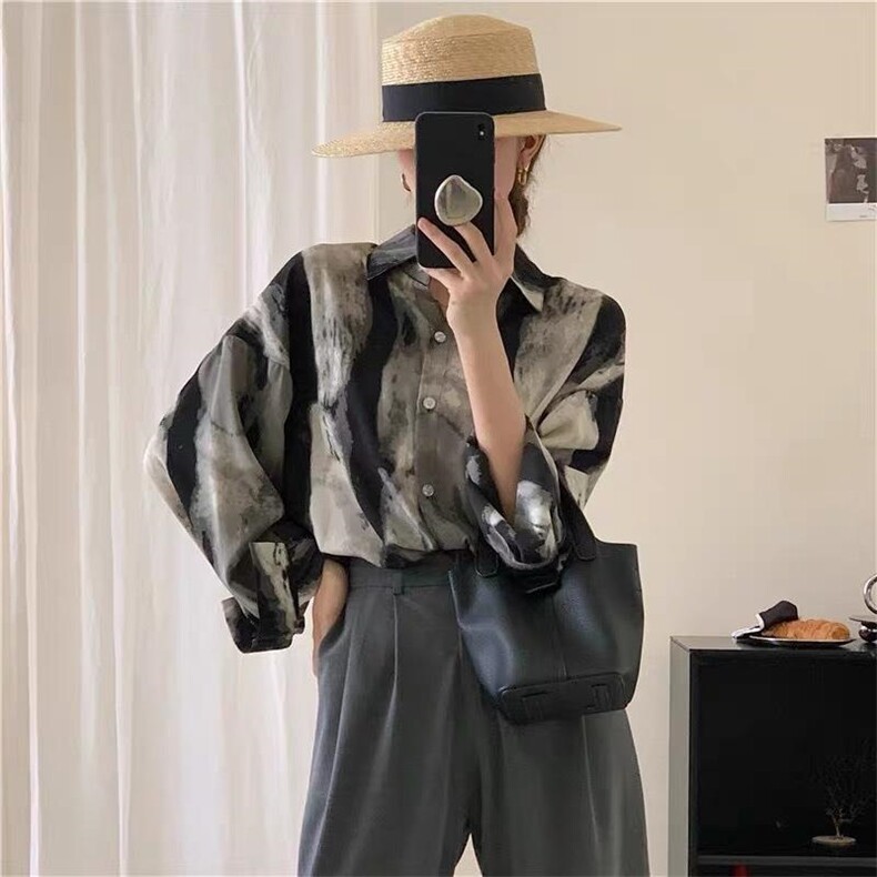 涂鸦个性衬衫，女装衬衫，依多坊