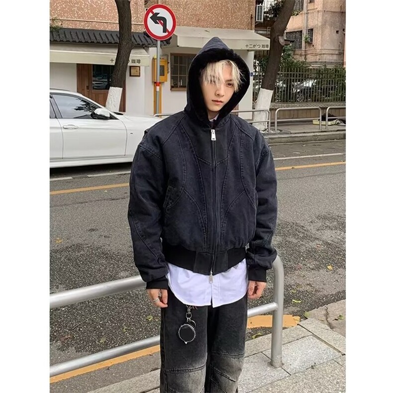 男时尚休闲短款夹克冬季新款宽松百搭纯色外套JM66-P105,男装夹克,星座208-5
