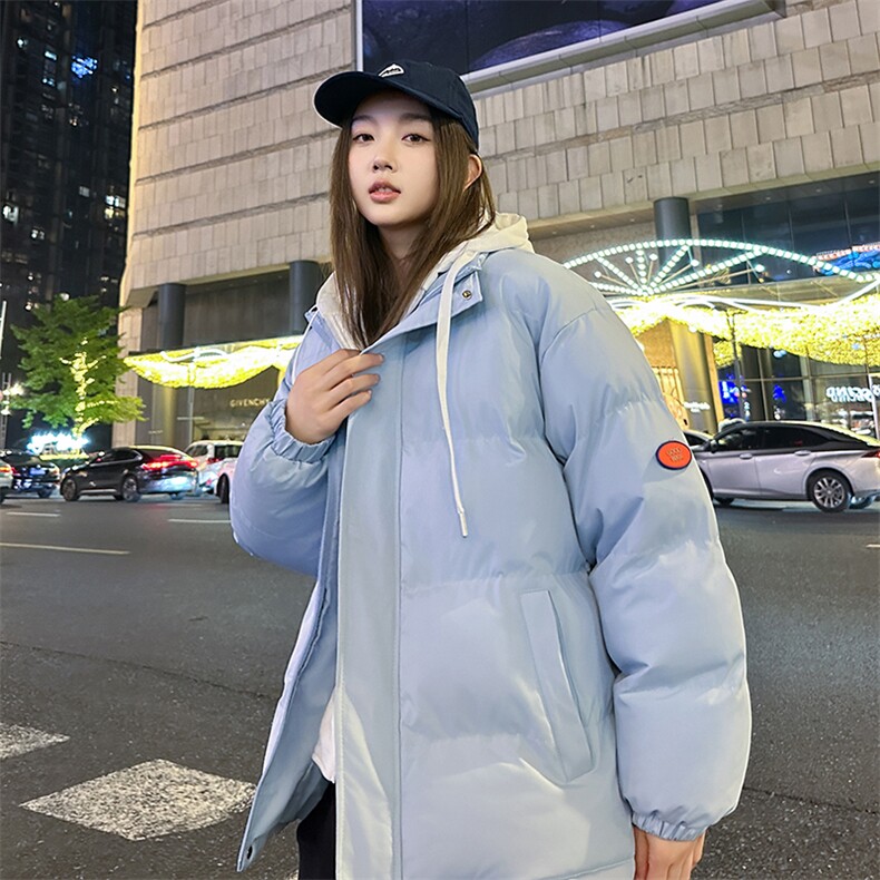 抖音得物宽松情侣连帽小标假两件面包服百搭棉服AB-MY2273-P70,男装棉衣,星座717