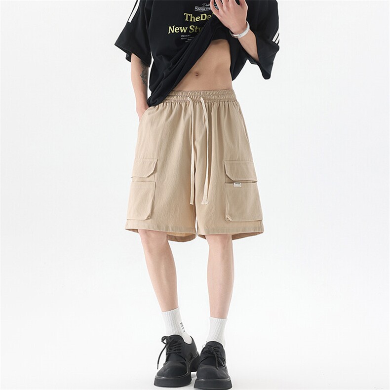8XL-M特大码冰丝短裤男五分裤褶皱休闲裤工装中裤DK1504P45控68,男装休闲裤,电商D206-1