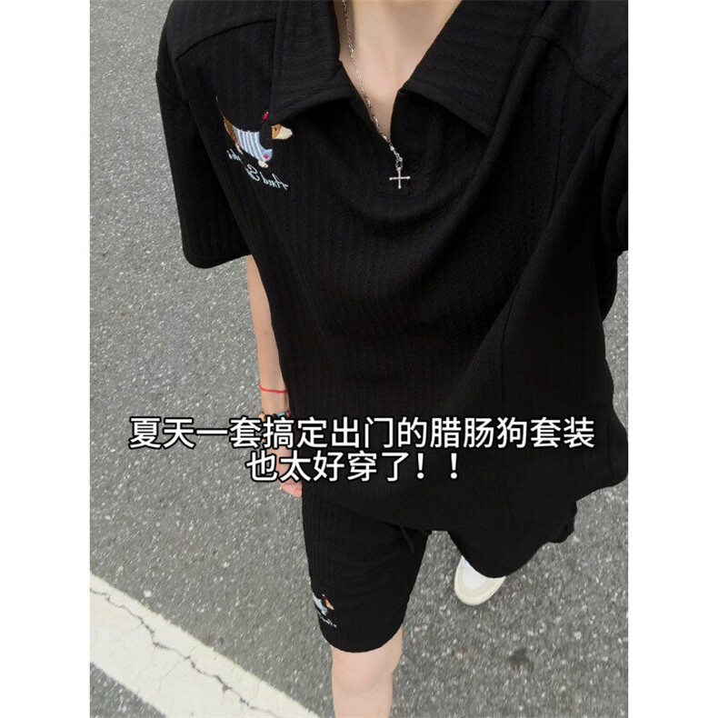 XZ809A/TZTZ02套装P75/控88腊肠狗绣花POLO衫T恤,男装Polo衫,星座809A(原222-1)