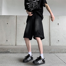 反穿牛仔短裤男士韩版潮流高街夏季2024新款ins五分裤RK1752-P43，男装牛仔裤，星座412-2