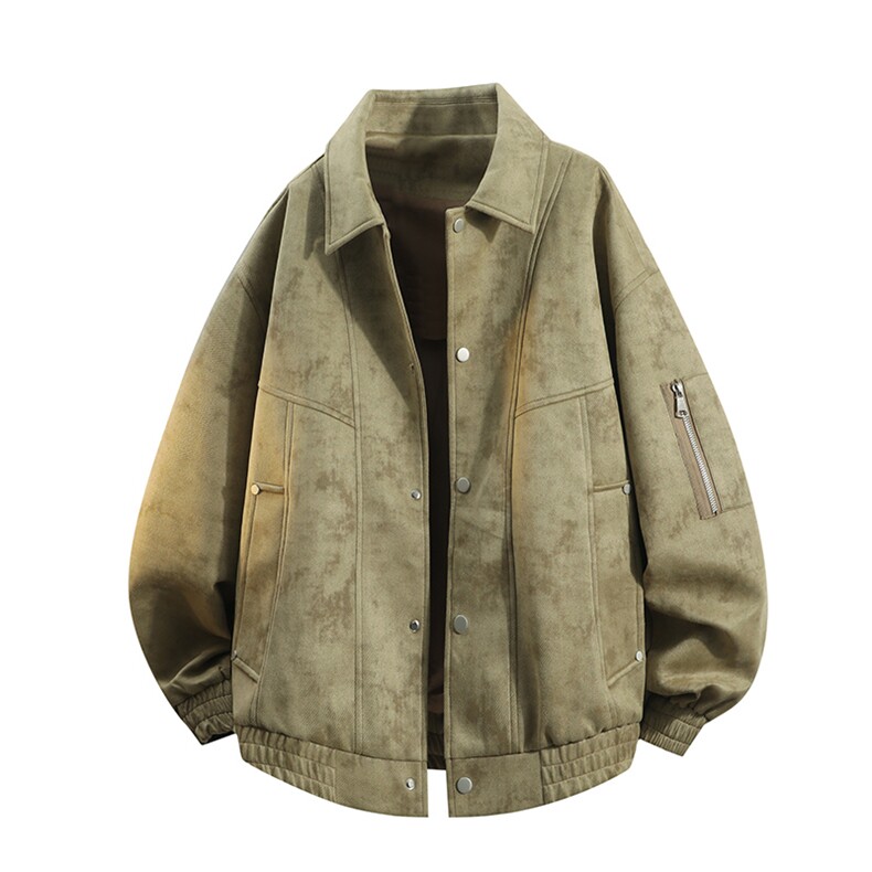 秋季新款翻领大码夹克翻领男女宽松痞帅潮流外套A436-2532-P75，男装夹克，电商A436