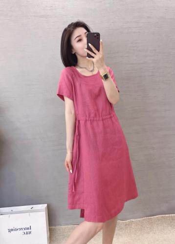 麻料连衣裙，女装连衣裙，依伊贝诺