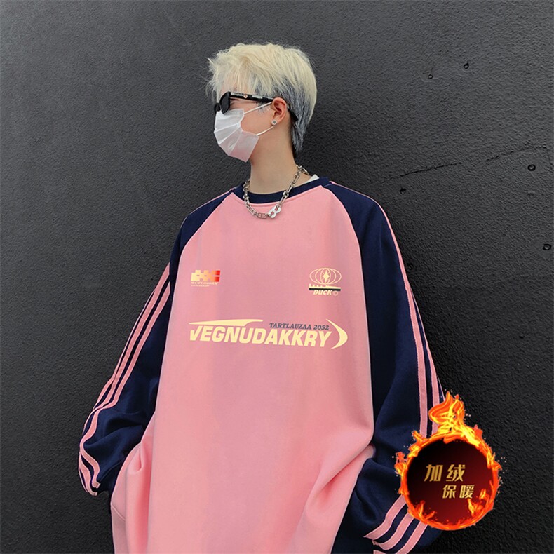 抖音得物供货提供视频秋冬重磅美式宽松织带圆领卫衣0712,男装卫衣,电商A486