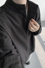 时尚立领棒球服衬衫韩版户外宽松抽绳防晒外套衬衫男冲锋衣P42，男装防晒衣，电商B319