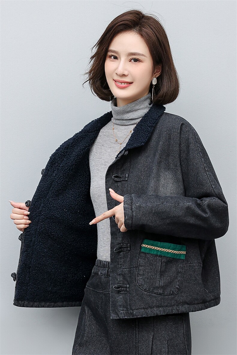 时尚百搭女装短外套显瘦修身牛仔夹克舒适保暖秋冬季新款上衣,女装短外套,叶笙衣
