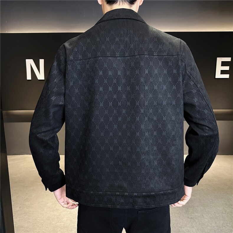 皮夹克男2026春季皮衣外套男C317-26123-P155卷后控188,男装夹克,电商C317