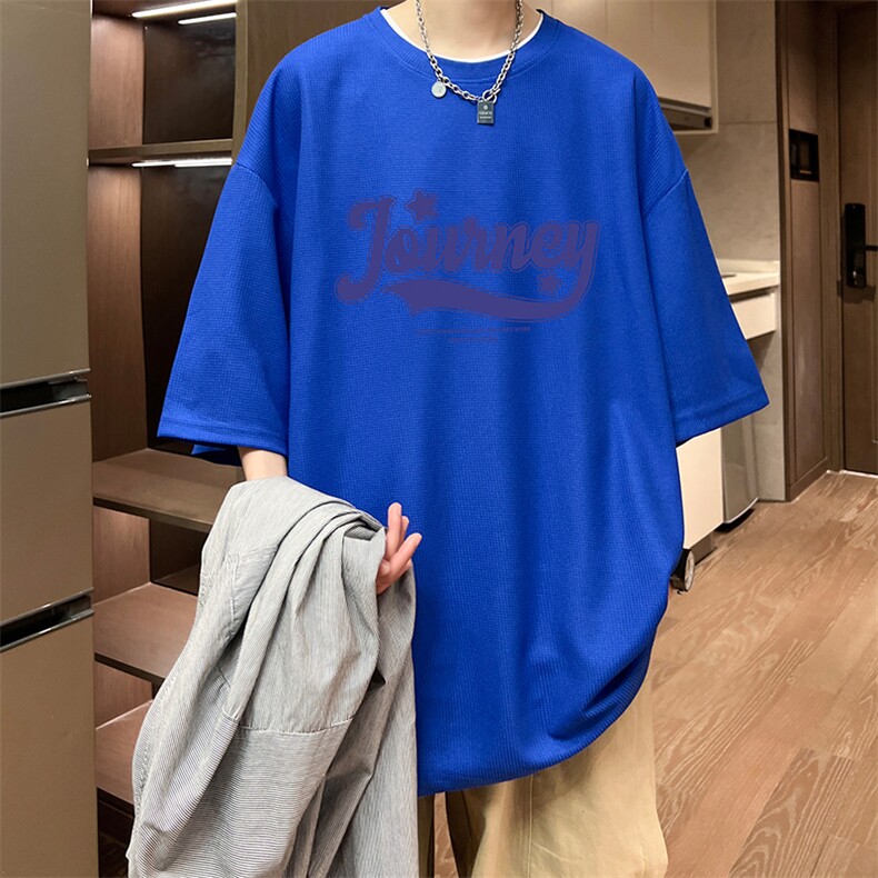 华夫格t恤男短袖男大码五分袖酒店风HT73372-P22,男装T恤,电商A040