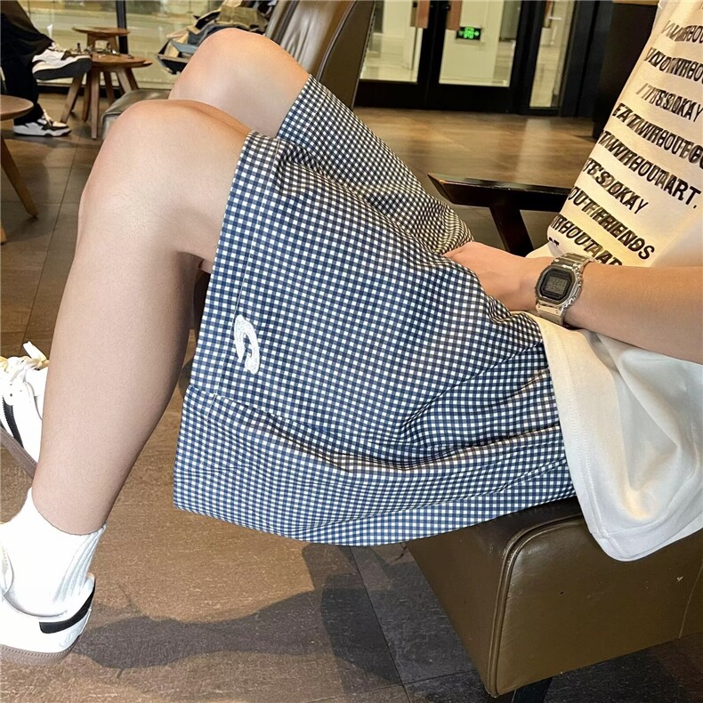 男新款青少年时尚休闲裤格子短裤Q109P26,男装牛仔裤,星座1116-2