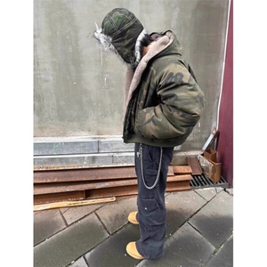 【有货】仿貂毛迷彩棉服加绒加厚外套 MY2221 特P128图片