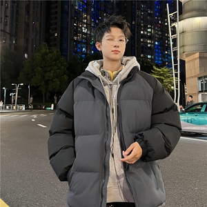 88 拼接色棉衣拉链撞色棉袄男女生情侣立领A177-M718-P48，男装棉衣，电商A177