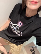 2025百搭简约彩环星球T恤，女装T恤，湘姗