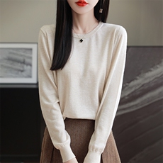 宽松天丝针织t恤短袖百搭纯色体恤女25夏季新款薄款桑蚕丝包袖，女装羊毛衫，朝思羊绒