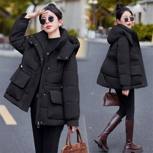 冬季新款羽绒棉棉衣女短款加厚保暖外套收腰显瘦时尚百搭棉服图片