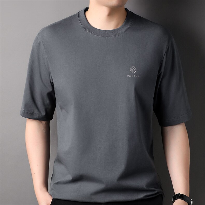 F82356钱塘2020-1新款百搭简约中青年时尚休闲男士短袖T恤P40,男装T恤,钱塘207-1