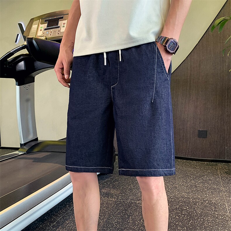 牛仔短裤男夏季潮牌休闲纯色帅气宽松五分裤A313-1-NZ6810-P48,男装牛仔裤,电商A313-1