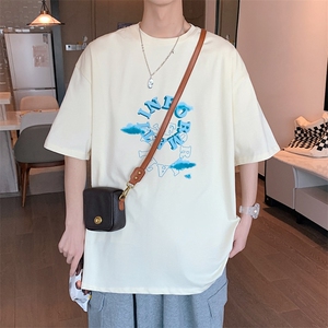 ！200g！2023春夏新款男士百搭短袖T恤潮流体恤衫T2207P25图片