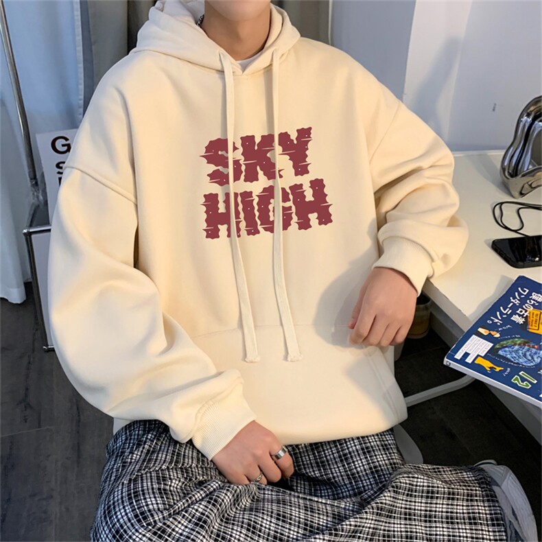抖音品质 秋季320G华棉男士连帽大码印花卫衣WYH2478-P45控68图片