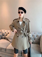 一手长大气收腰风衣，女装风衣，YO\VLF雅洛菲