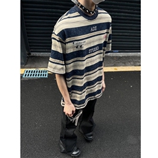 240克美式宽松版条纹短袖T恤男A426-1-CT05-P30，男装T恤，电商A426-1(原A430-1)