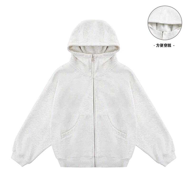 得物全棉重磅380克拉链开衫连帽外套男AH924-特P50不议价，女装短外套，星座610B-1