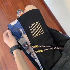 复合牛奶丝 夏季男士风短裤潮流民族风五分裤 D25*P25控58图片