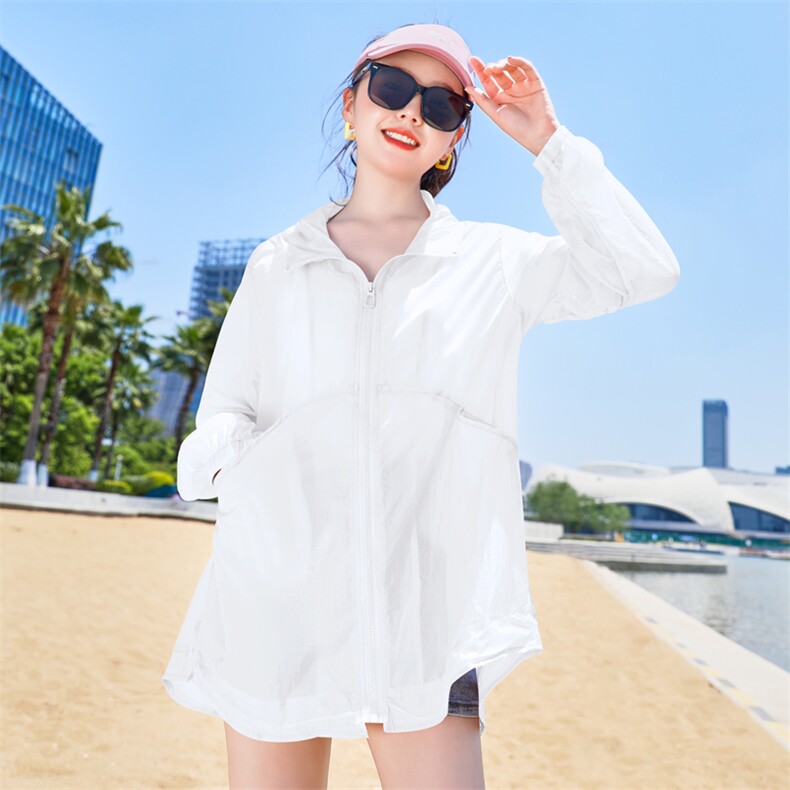 夏季新款女中长款时尚宽松薄款透气防晒衣服外套182-8311P75K128,女装防晒衣,帛香坊