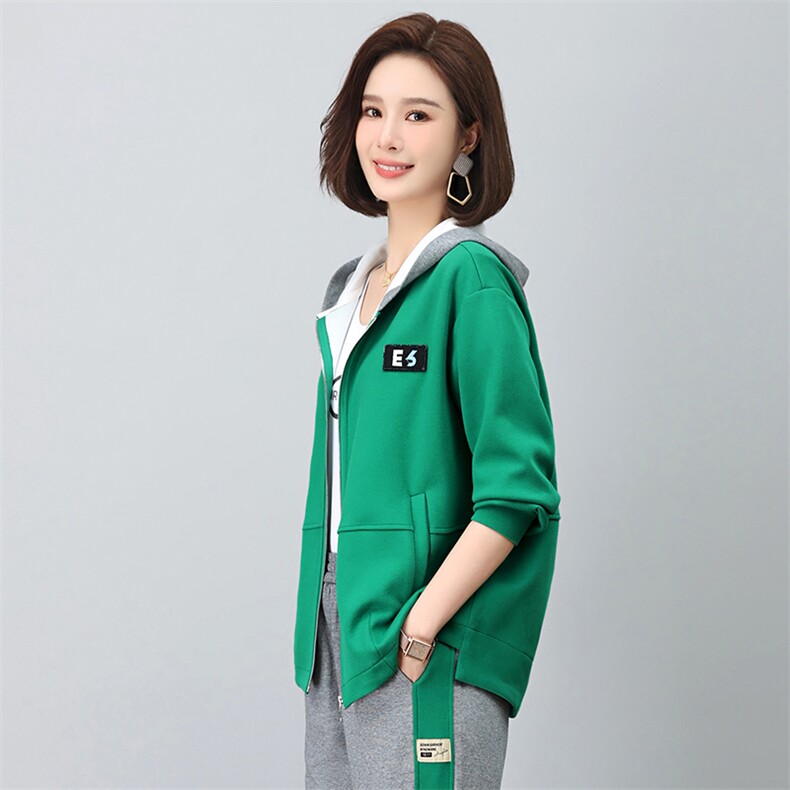 时尚贴布宽松短外套女秋装新款休闲百搭长袖上衣,女装短外套,依恋蒂丝