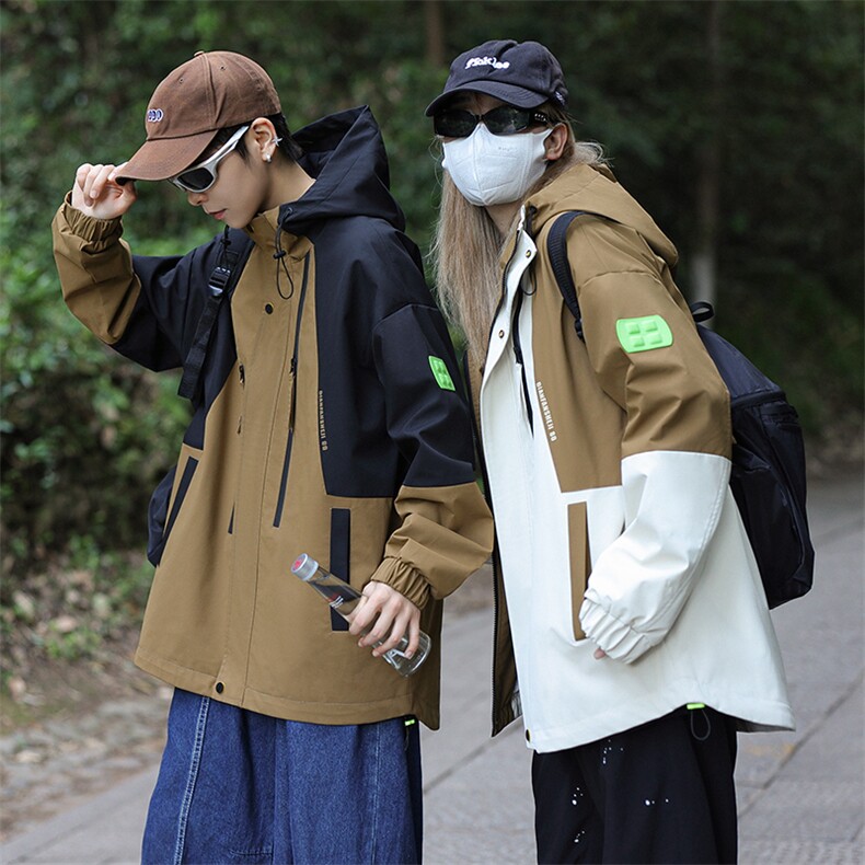 山系森林风秋季冲锋衣夹克潮宽松大码外套A436-23308-P75控价109,男装夹克,电商A436