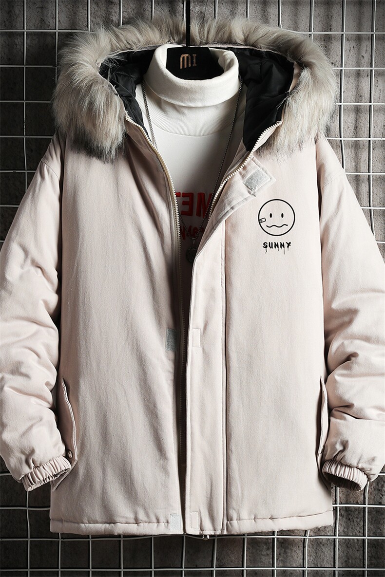 MM48072-P130冬季大毛领衣男士大码加厚袄男服网格挂拍,男装棉衣,电商A040A