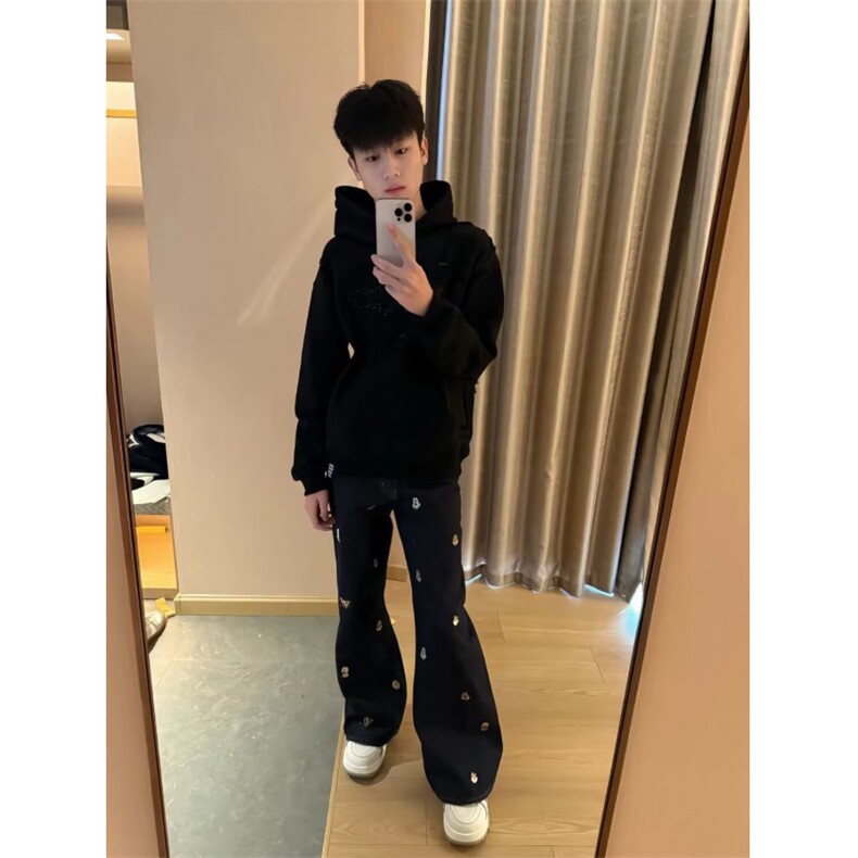 1506-1/K0801/P59个性字母牛仔裤嘻哈ins潮高街潮流痞帅长裤男女,男装牛仔裤,星座1506-1