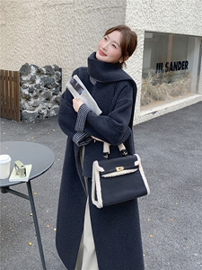 韩版减龄长款双面羊绒大衣女2025年冬季新款显瘦加厚保暖毛呢外套图片