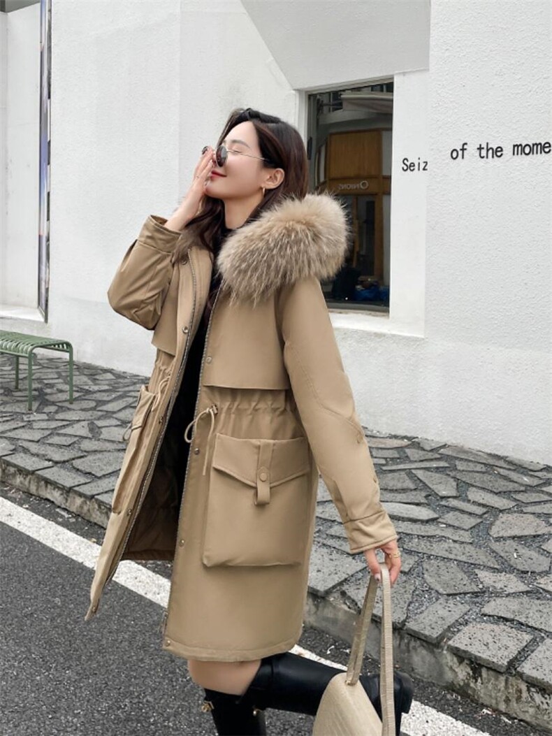 大毛领派克服和派克羽绒服，女装羽绒服，名迅