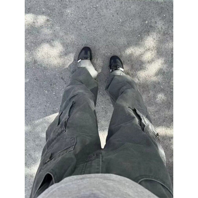 重工工装牛仔裤男美式复古高街阔腿裤春秋款水洗宽松直筒裤NG003,男装牛仔裤,星座1116A（原606A-3）