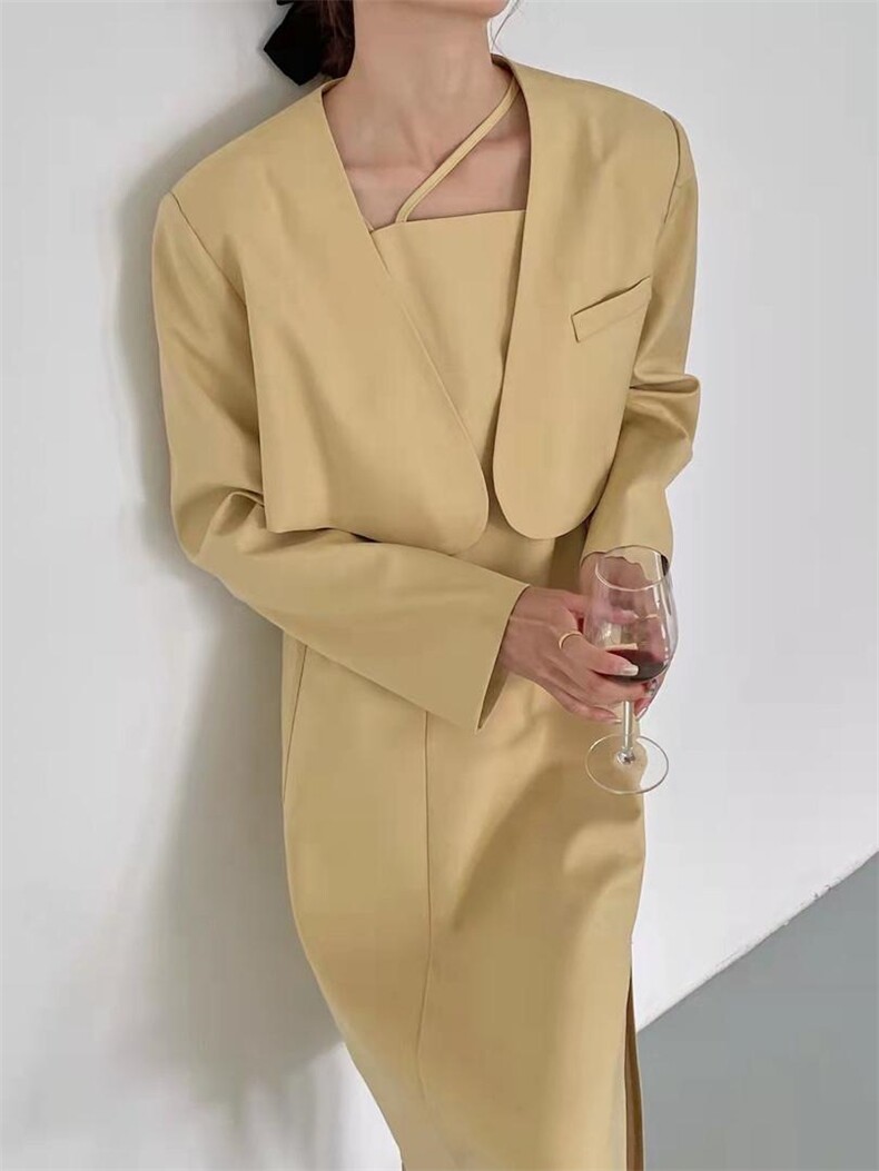 设计师款两件套连衣裙，女装连衣裙，季尺