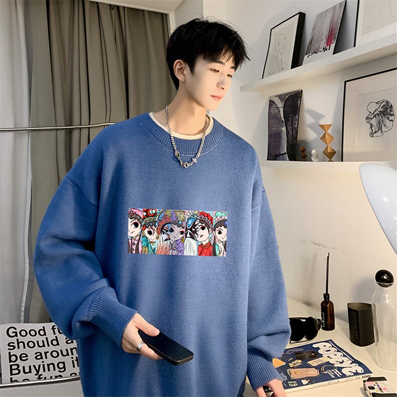 控78假两件毛衣男大码加绒针织衫男毛线衣M80250-P55加绒P70,男装针织衫/毛衣,电商A040
