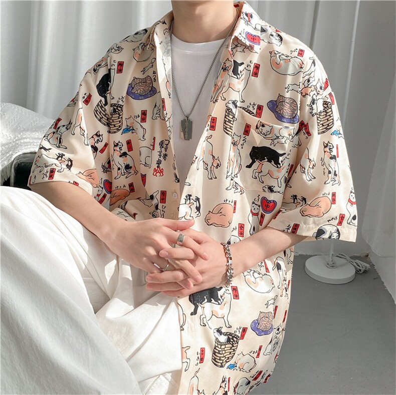 五分袖衬衫男港风潮流C1249P28图片