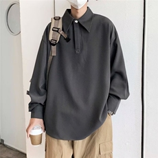 衬衫领T恤男长袖休闲帅气青少年T恤1001-1-CS116-P38，男装T恤，星座1001-1