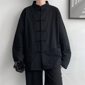 8XL-M 特大码棉麻长袖衬衫风衬衫新中式打底衫CS504P68控88图片