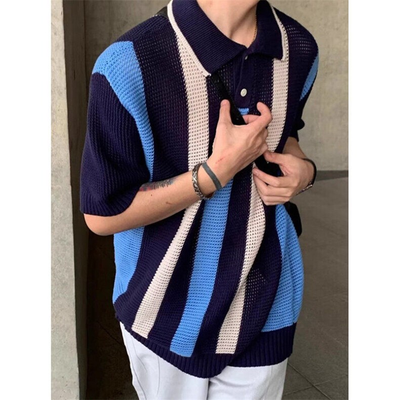 夏季短袖针织衫男Polo衫型男弹力T恤衫宽松韩版东大门男TZ88,男装Polo衫,星座1116A（原606A-3）