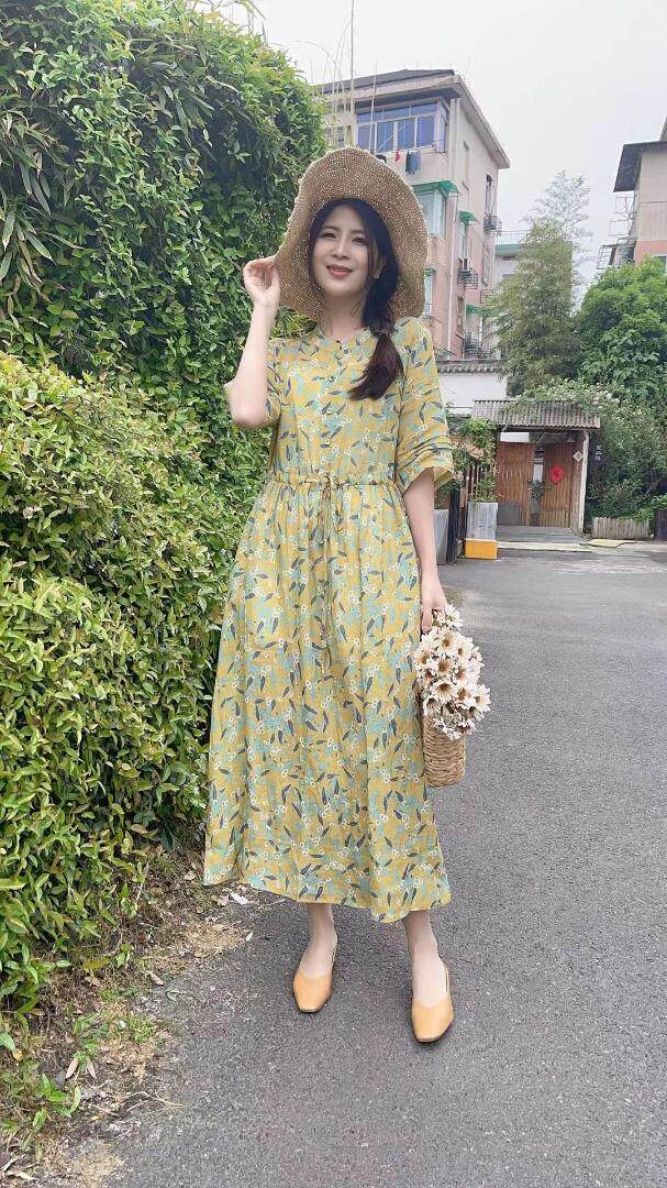 纯苎连衣裙小衫裤子裙子衬衣 时尚风 风淑女风休闲风，女装连衣裙，川哲