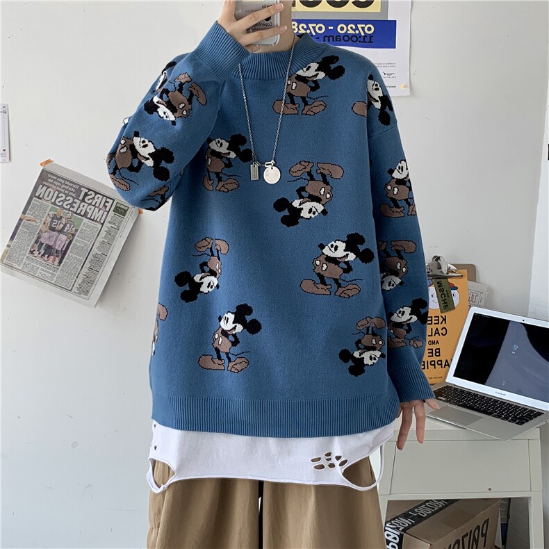 秋冬卡通情侣毛衣韩版宽松ins潮流上衣男女套头针织衫T813-P78,男装针织衫/毛衣,星座1501