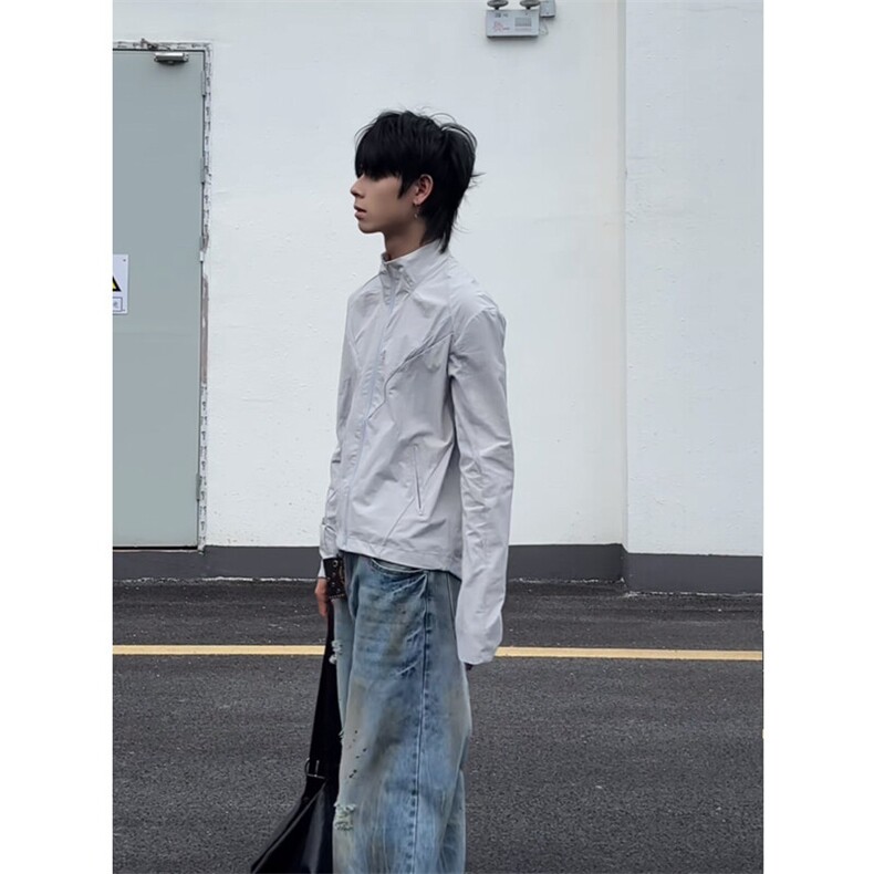 美式立领防晒外套男款夏季薄款冰丝速干防晒衣高级感痞帅修身夹克,男装防晒衣,星座1212