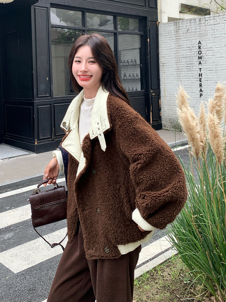 【现货】蛋白皮两面穿皮毛一体外套P225-K328,女装棉衣/棉服,浙宝128A
