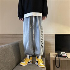 新款工装裤男士潮牌韩版潮流宽松束脚中性哈伦裤百搭NK022-P40,男装工装外套,星座1008-2