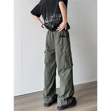2025新款美式多口袋褶皱伞兵工装裤微喇休闲男女现货K8454-P54，男装休闲裤，星座512-3