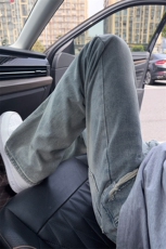 B221美式ins高街暗黑宽松直筒破洞牛仔裤LK25478-特P45控78，男装牛仔裤，电商B221