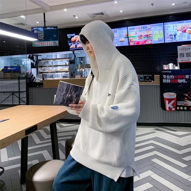 美式街头设计感圆领毛衣男慵懒风休闲针织衫B601P42,男装针织衫/毛衣,星座1116-2